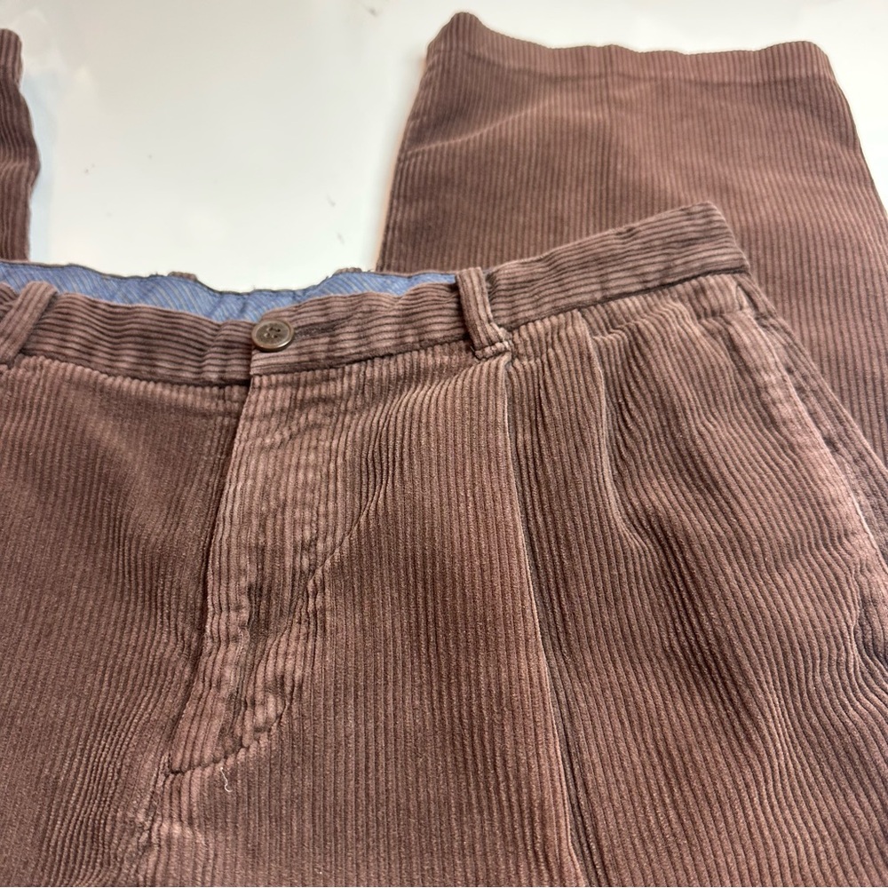 Joseph Abboud Men's Rich Brown Corduroy Trousers - Picture 2 of 9